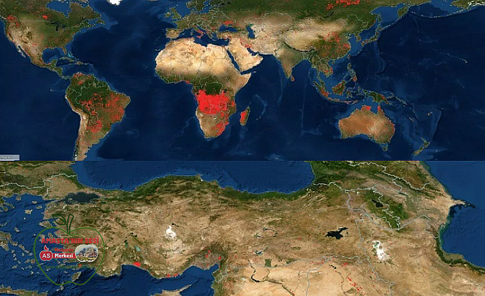 Nasa'dan Dünya Yangınları Haritası
