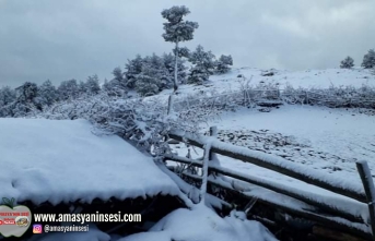 Amasya'da Yüksek Kesimler Karla Kaplandı.