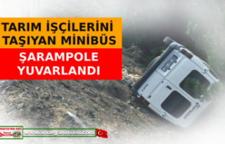 Amasya'da Servis Minibüsü Şarampole Devrildi