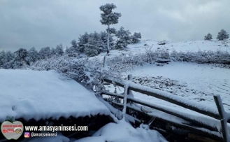 Amasya'da Yüksek Kesimler Karla Kaplandı.